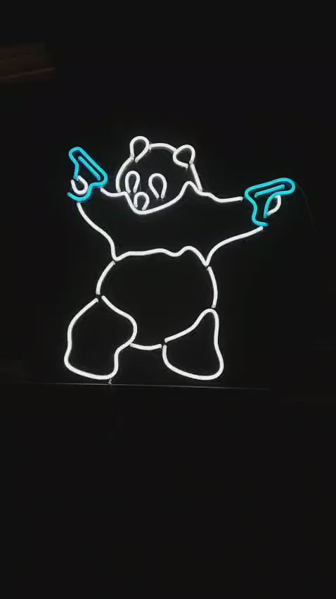 'Pew, Pew Panda' Neon Sign